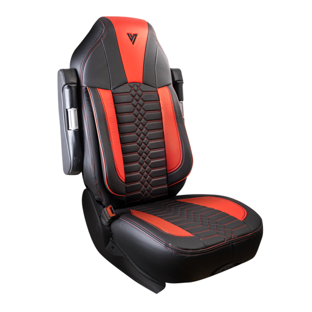 Kenworth T680, T880, W990 Faux Leather Semi Truck Seat Cover Black