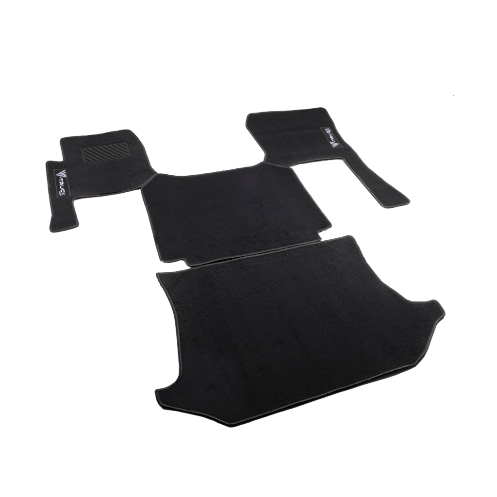 Volvo VNL 740760 Truck Vinyl Floor Mat Black Carpet Grey Stitch