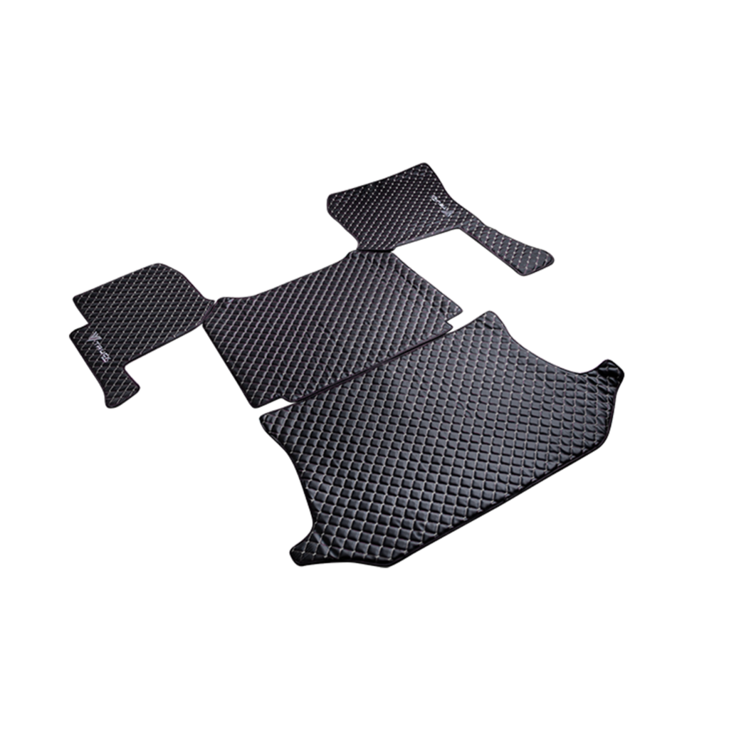 Volvo VNL 740760 Truck Vinyl Floor Mat Black Carpet Red Stitch V